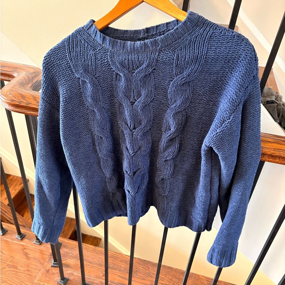 American Eagle Outfitters Navy Cable Knit Sweater